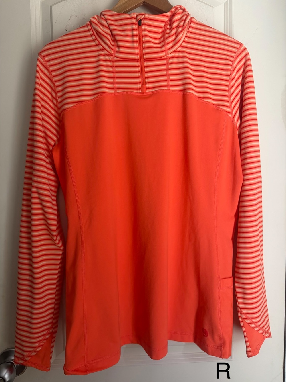 Mountain Hardwear Orange Striped Butterlicious Hoodie XL mountain camping casual